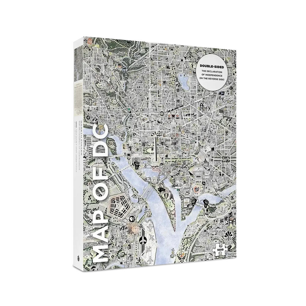 Map of DC & Declaration of Independence 1000 Piece Jigsaw Puzzle Pomegranate