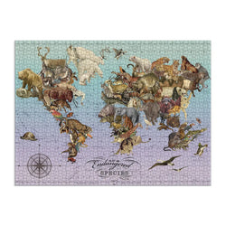 Map of Endangered Species 1500 Piece Jigsaw Puzzle Galison (ONLINE ORDER ONLY)