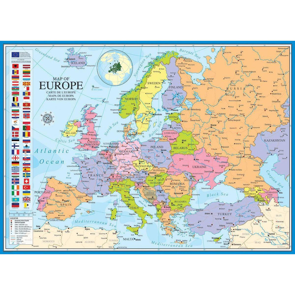 Map of Europe 1000 Piece Jigsaw Puzzle Eurographics