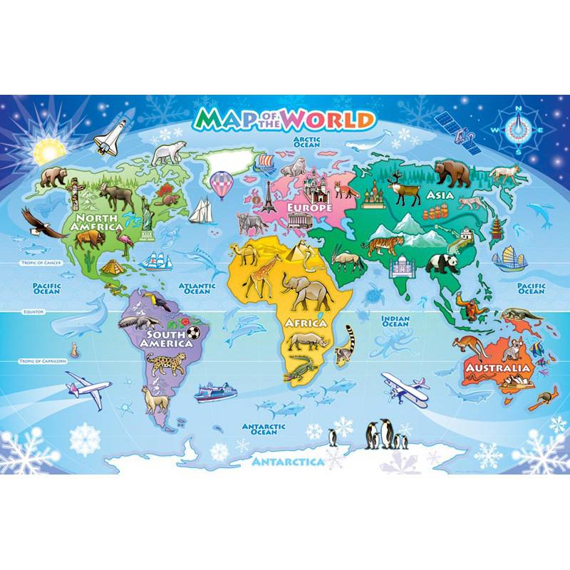 Map of the World 48 Piece Floor Jigsaw Puzzle Cobble Hill (ONLINE ORDER ONLY)