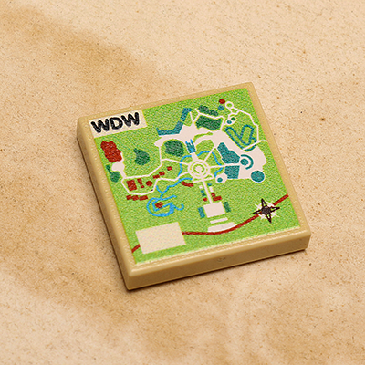 Custom WDW Map (2x2 Tile) made using LEGO part (Online Order Only)