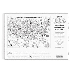 Maptote USA Color-In 1000 Piece Jigsaw Puzzle Galison (ONLINE ORDER ONLY)