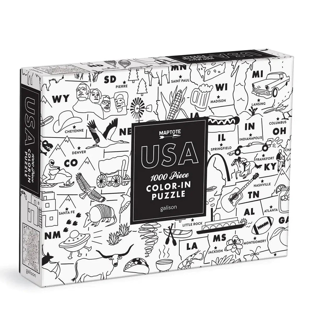 Maptote USA Color-In 1000 Piece Jigsaw Puzzle Galison (ONLINE ORDER ONLY)