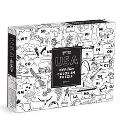 Maptote USA Color-In 1000 Piece Jigsaw Puzzle Galison (ONLINE ORDER ONLY)