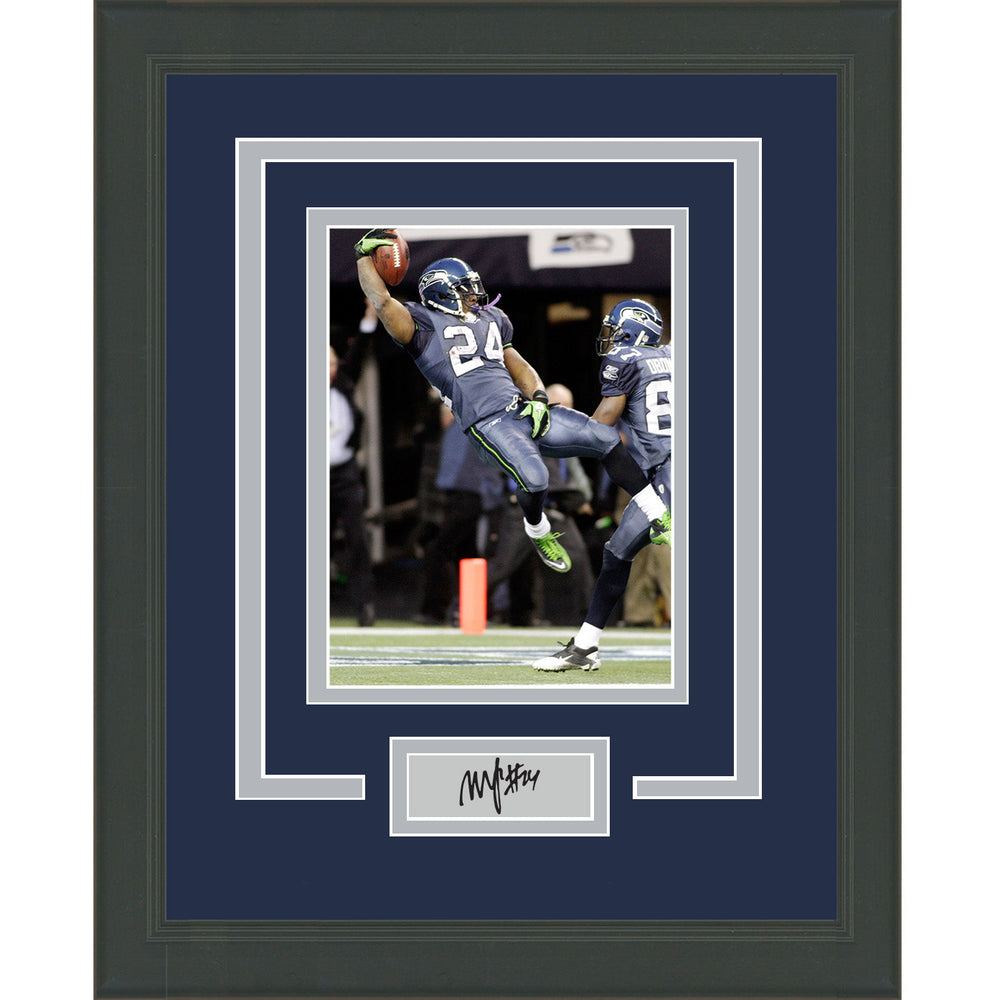 Framed Marshawn Lynch Facsimile Laser Engraved Signature Auto Seattle Seahawks 11x14 Football Photo (ONLINE ORDER ONLY)