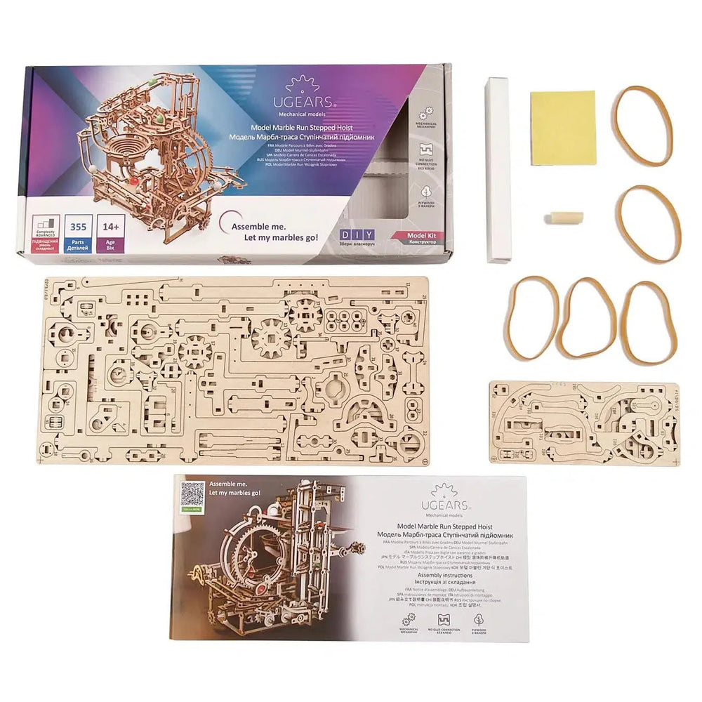 Marble Run Stepped Hoist 3D Wood Model Kit UGEARS (ONLINE ORDER ONLY)