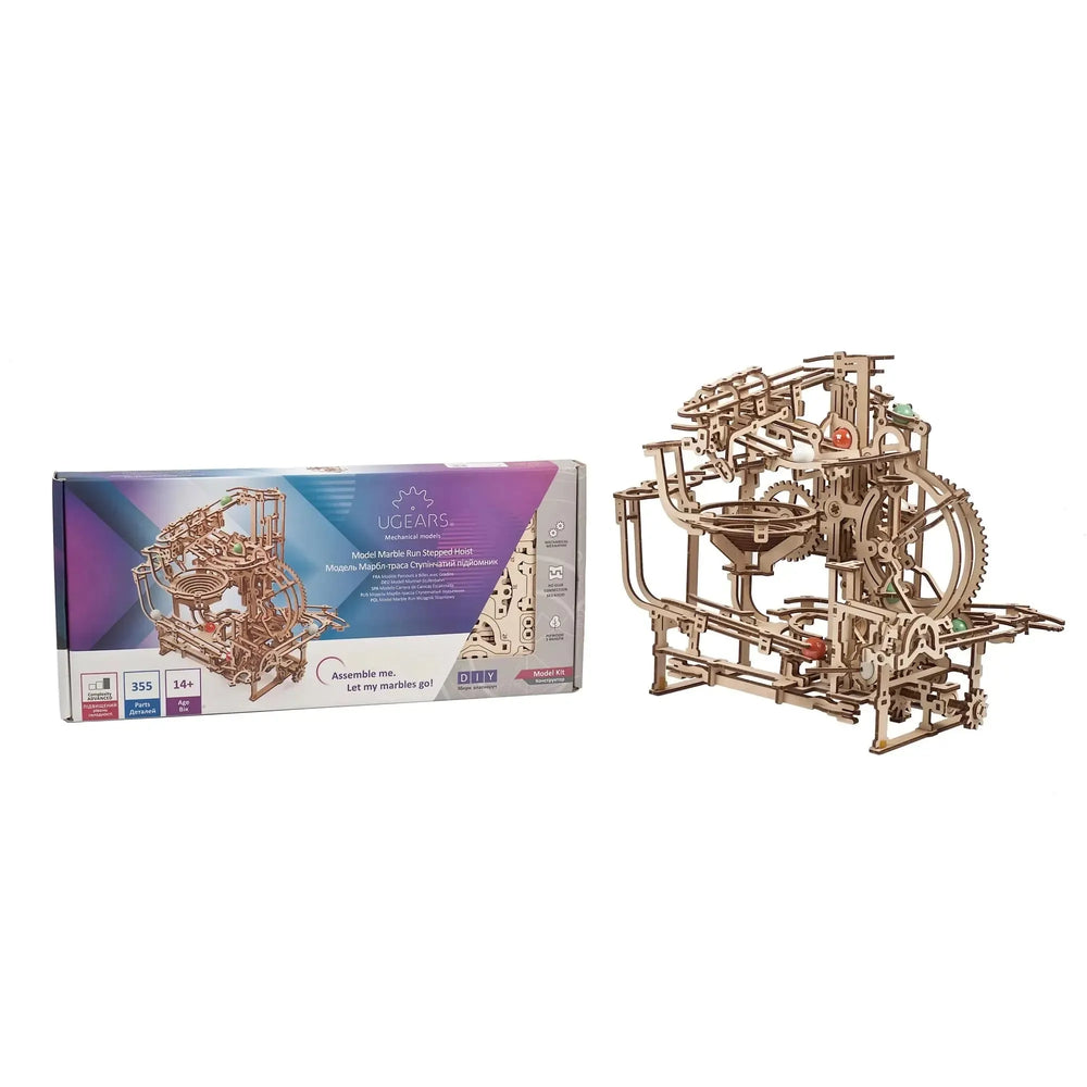 Marble Run Stepped Hoist 3D Wood Model Kit UGEARS (ONLINE ORDER ONLY)