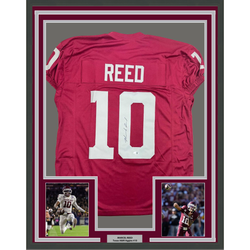 Framed Autographed/Signed Marcel Reed 35x39 Texas A&M Maroon College Football Jersey JSA COA