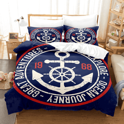Marine Anchor Bedding Set Quilt Cover Room Decoration (Online Order Only)