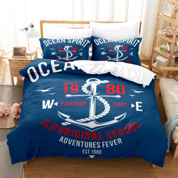 Marine Anchor Bedding Set Quilt Cover Room Decoration (Online Order Only)