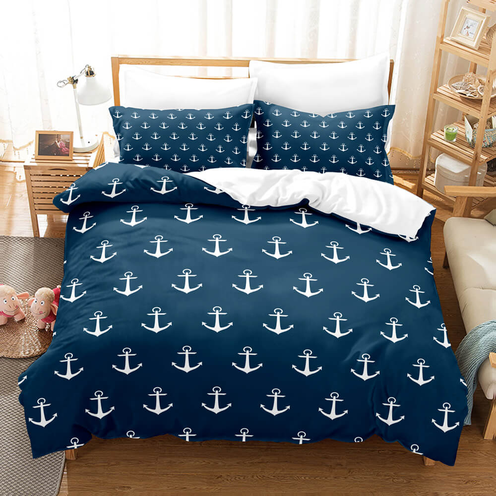 Marine Anchor Bedding Set Quilt Cover Room Decoration (Online Order Only)