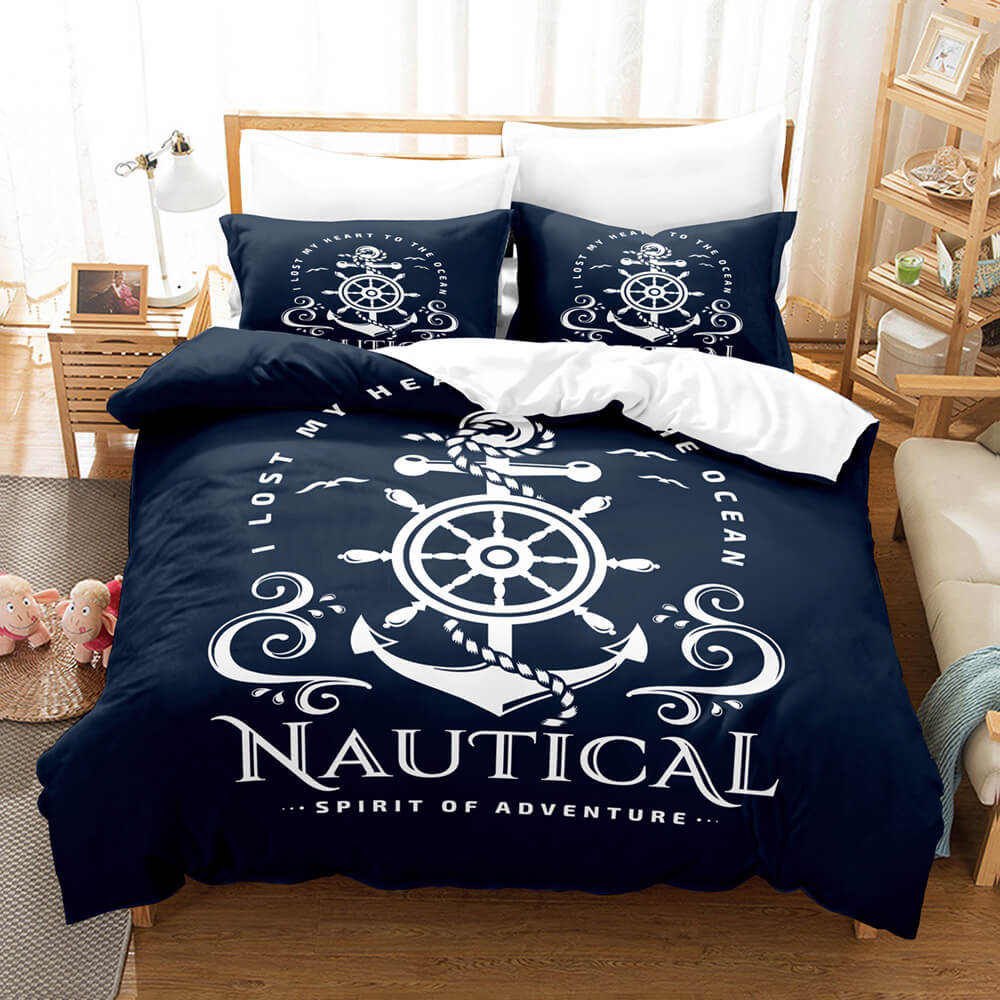 Marine Anchor Bedding Set Quilt Cover Room Decoration (Online Order Only)