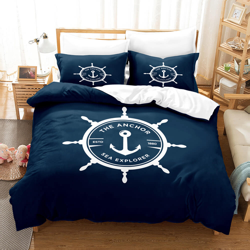 Marine Anchor Bedding Set Quilt Cover Room Decoration (Online Order Only)