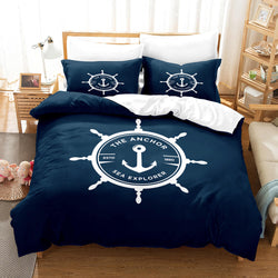 Marine Anchor Bedding Set Quilt Cover Room Decoration (Online Order Only)