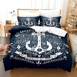 Marine Anchor Bedding Set Quilt Cover Room Decoration (Online Order Only)