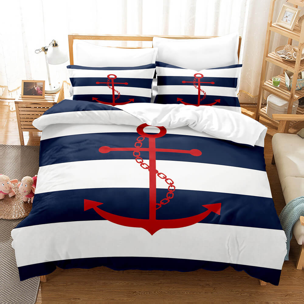 Marine Anchor Bedding Set Quilt Cover Room Decoration (Online Order Only)