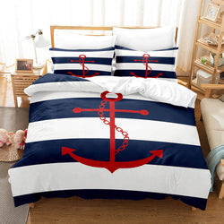 Marine Anchor Bedding Set Quilt Cover Room Decoration (Online Order Only)