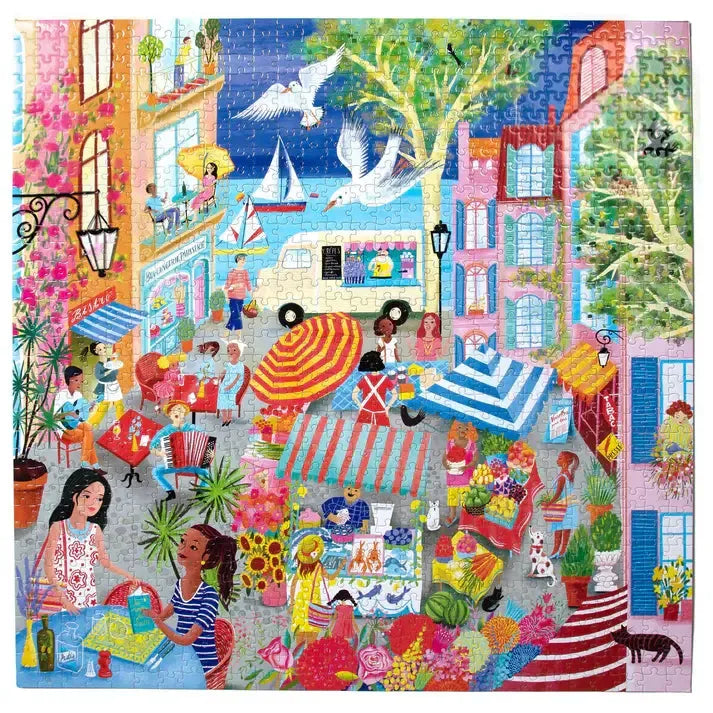 Marketplace in France 1000 Piece Jigsaw Puzzle eeBoo (ONLINE ORDER ONLY)