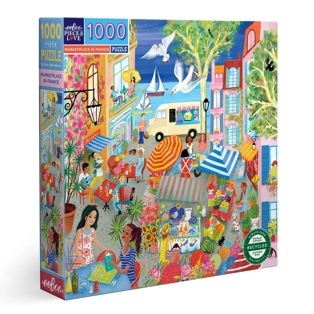 Marketplace in France 1000 Piece Jigsaw Puzzle eeBoo (ONLINE ORDER ONLY)