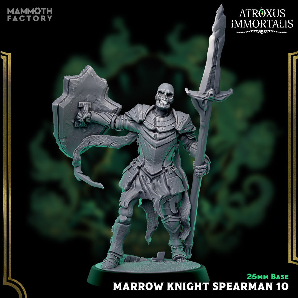 Marrow Knight Spearmen – Undead Draugr Skeletal Soldier Miniatures (ONLINE ORDER ONLY)