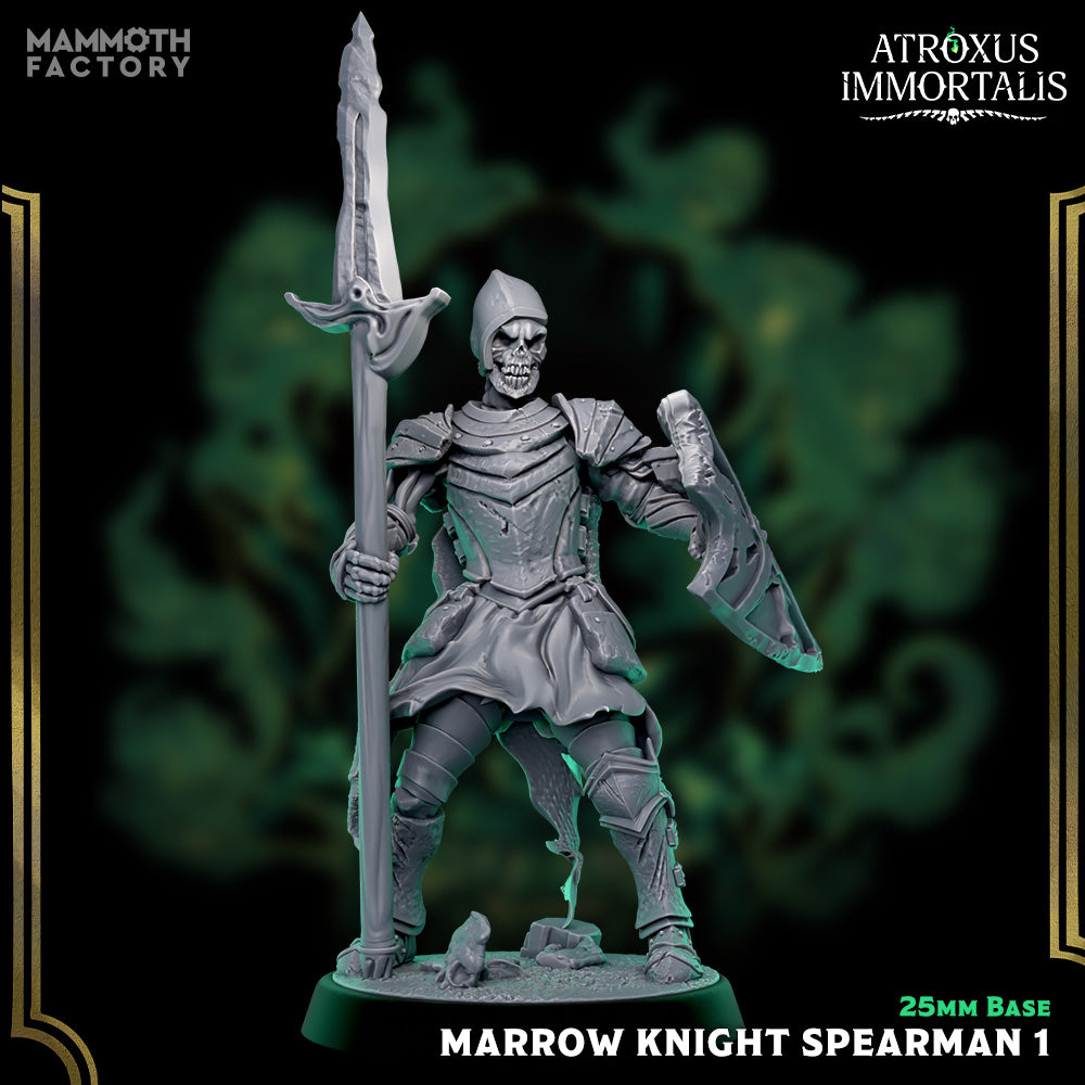 Marrow Knight Spearmen – Undead Draugr Skeletal Soldier Miniatures (ONLINE ORDER ONLY)