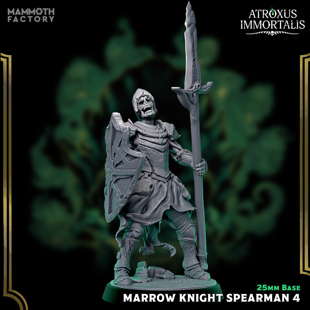 Marrow Knight Spearmen – Undead Draugr Skeletal Soldier Miniatures (ONLINE ORDER ONLY)