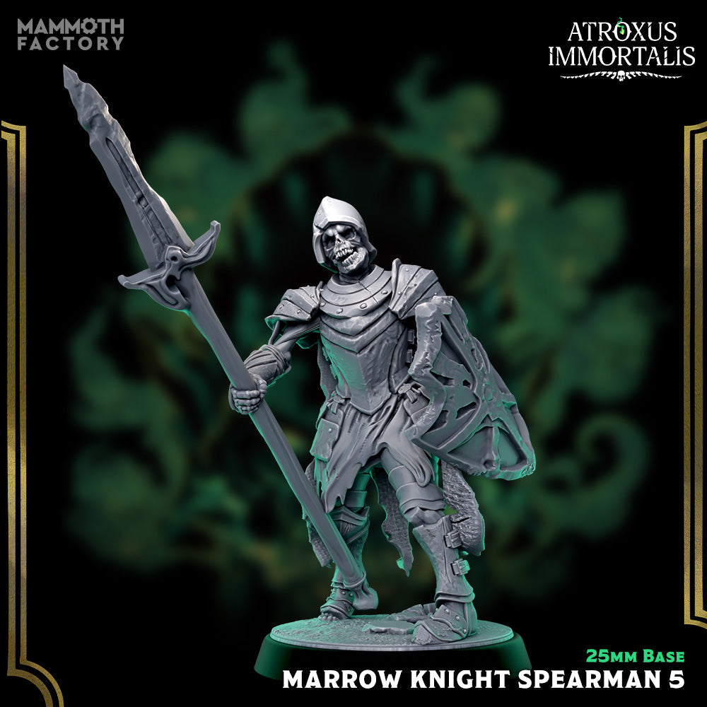 Marrow Knight Spearmen – Undead Draugr Skeletal Soldier Miniatures (ONLINE ORDER ONLY)