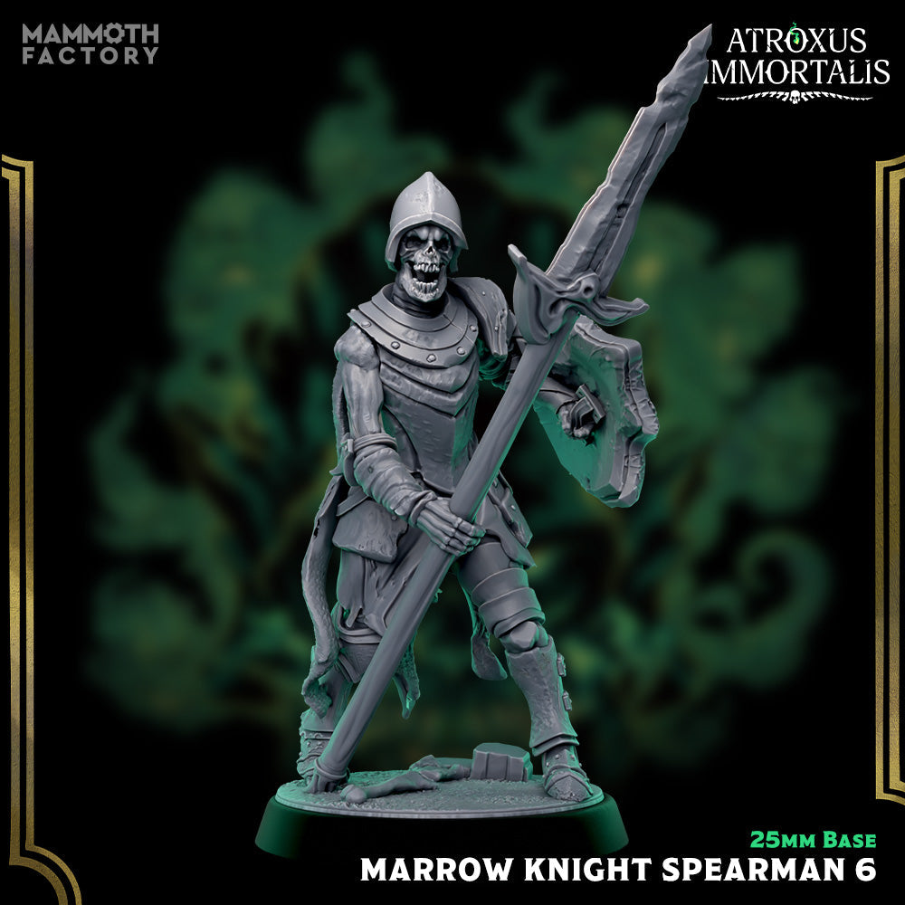 Marrow Knight Spearmen – Undead Draugr Skeletal Soldier Miniatures (ONLINE ORDER ONLY)