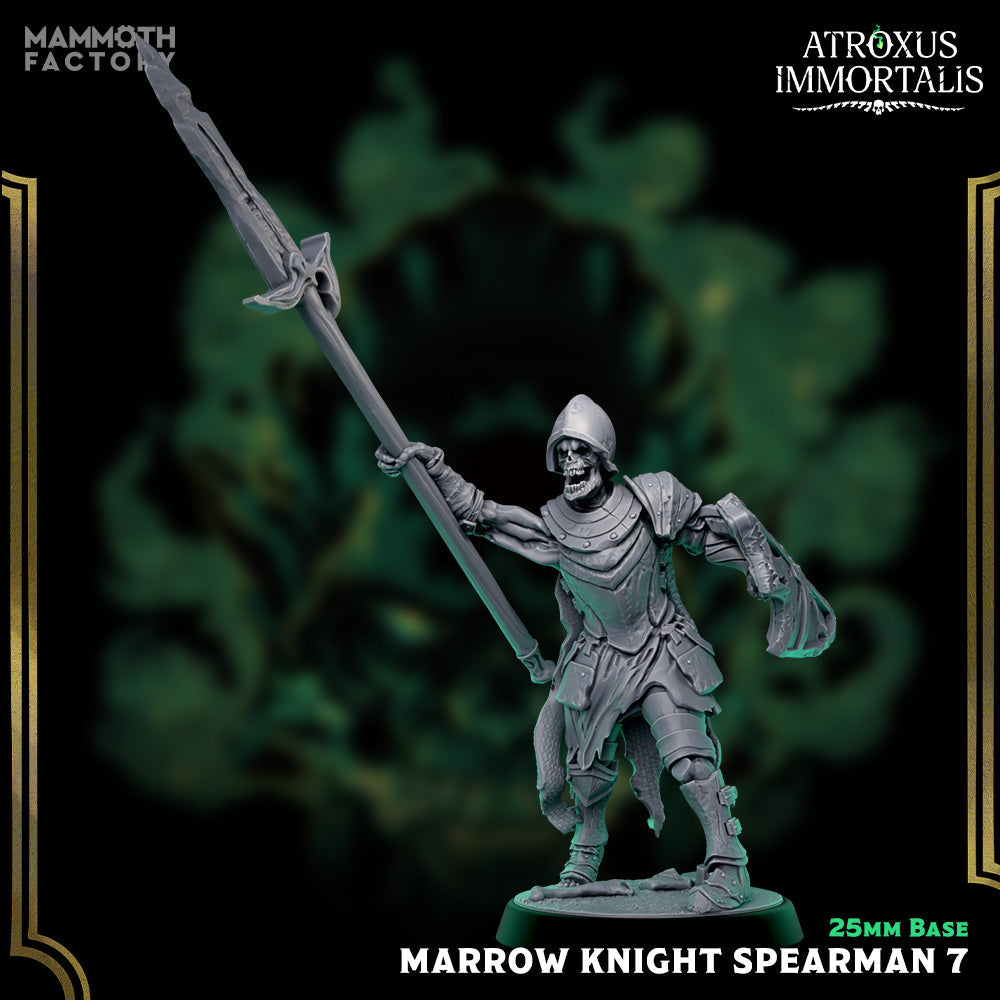 Marrow Knight Spearmen – Undead Draugr Skeletal Soldier Miniatures (ONLINE ORDER ONLY)