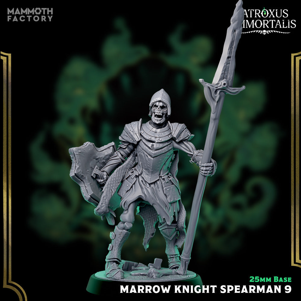 Marrow Knight Spearmen – Undead Draugr Skeletal Soldier Miniatures (ONLINE ORDER ONLY)