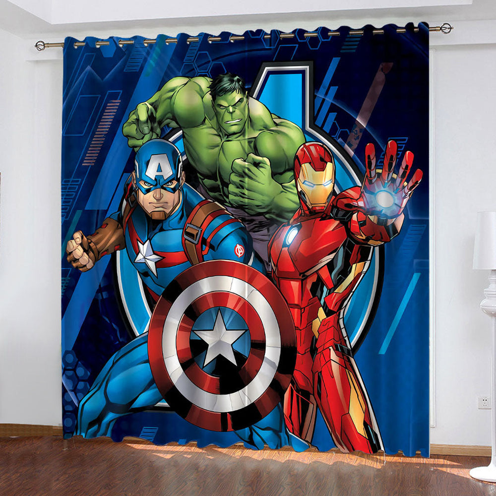 Avengers Curtains Pattern Blackout Window Drapes (Online Order Only)