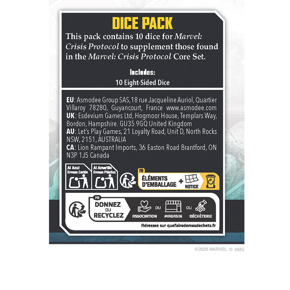 Marvel Crisis Protocol: Dice Pack (2025) (ONLINE ORDER ONLY)