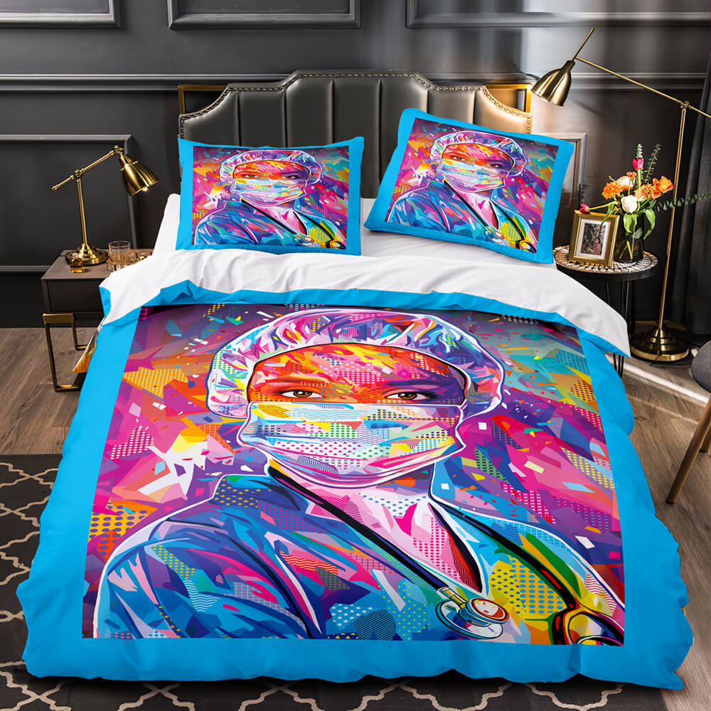 Pop Mask Print Bedding Set Quilt Duvet Covers (Online Order Only)