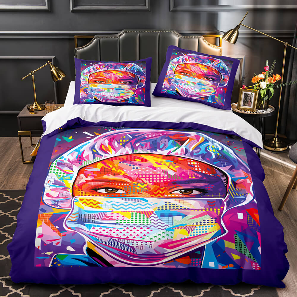 Pop Mask Print Bedding Set Quilt Duvet Covers (Online Order Only)