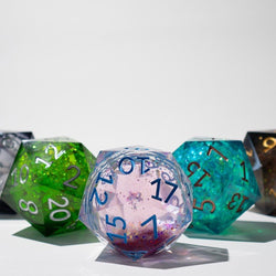Massive Dark Black And Foil Liquid Core 95MM Chonk Handmade Resin Dice And Box (ONLINE ORDER ONLY)