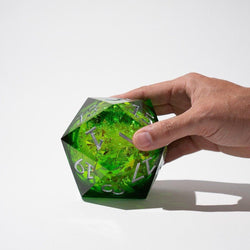 Massive Green Liquid Core 95MM Chonk Handmade Resin Dice And Box (ONLINE ORDER ONLY)