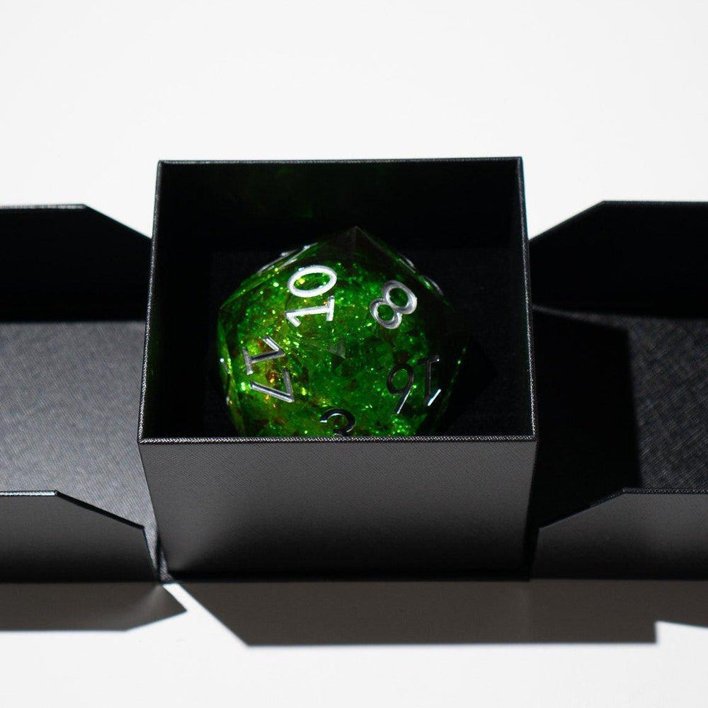 Massive Green Liquid Core 95MM Chonk Handmade Resin Dice And Box (ONLINE ORDER ONLY)