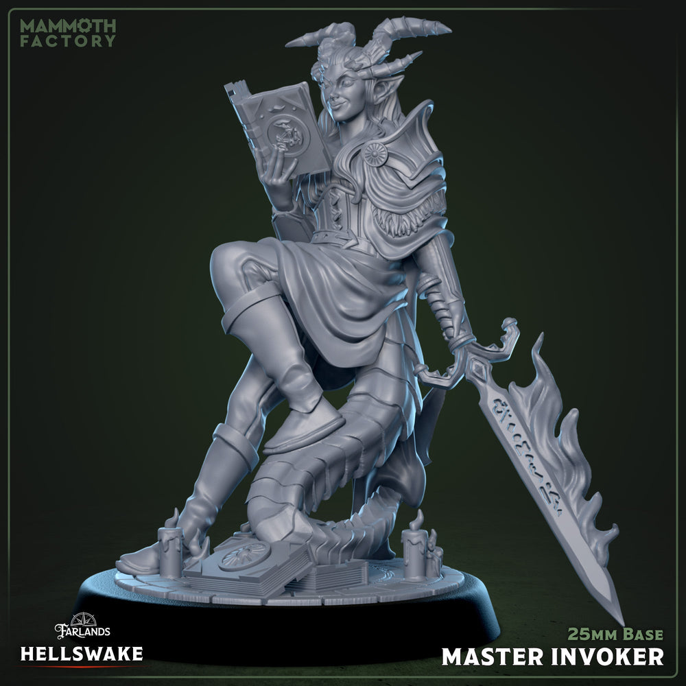 Idreleys, Master Invoker – Tiefling Warlock Female Miniature (ONLINE ORDER ONLY)