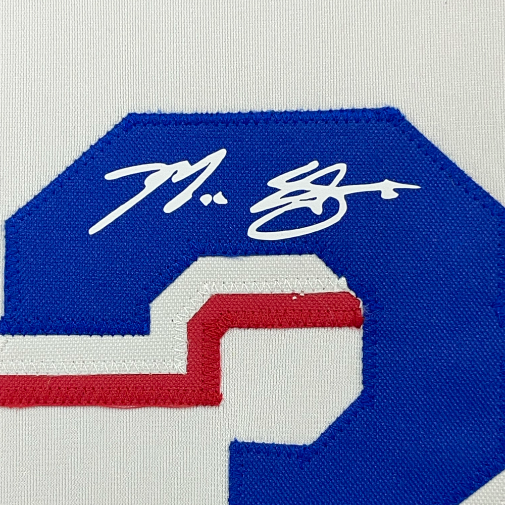 Framed Facsimile Autographed Max Scherzer 35x39 Texas White Reprint Laser Auto Baseball Jersey (ONLINE ORDER ONLY)