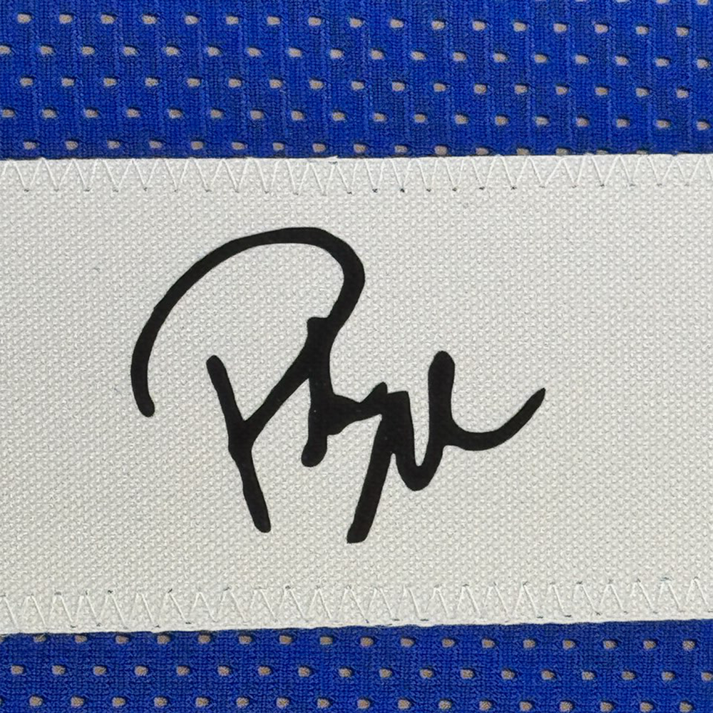 Framed Facsimile Autographed Pat McAfee 35x39 Indianapolis Blue Reprint Laser Auto Football Jersey (ONLINE ORDER ONLY)