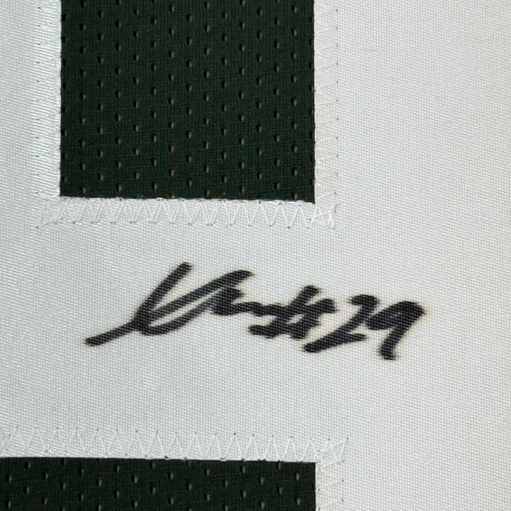 Framed Autographed/Signed Xavier McKinney 35x39 Green Bay Green Football Jersey JSA COA (ONLINE ORDER ONLY)