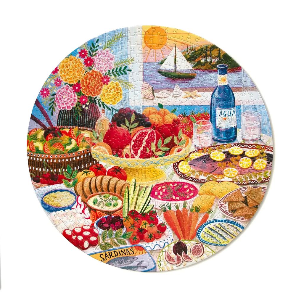 Mediterranean Table 500 Piece Round Jigsaw Puzzle eeBoo (ONLINE ORDER ONLY)