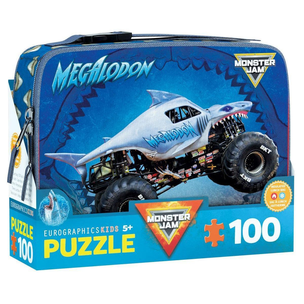 Megalodon Monster Jam Lunch Bag & 100 Piece Jigsaw Puzzle Eurographics (ONLINE ORDER ONLY)