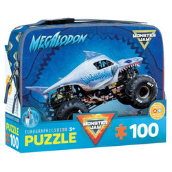 Megalodon Monster Jam Lunch Bag & 100 Piece Jigsaw Puzzle Eurographics (ONLINE ORDER ONLY)