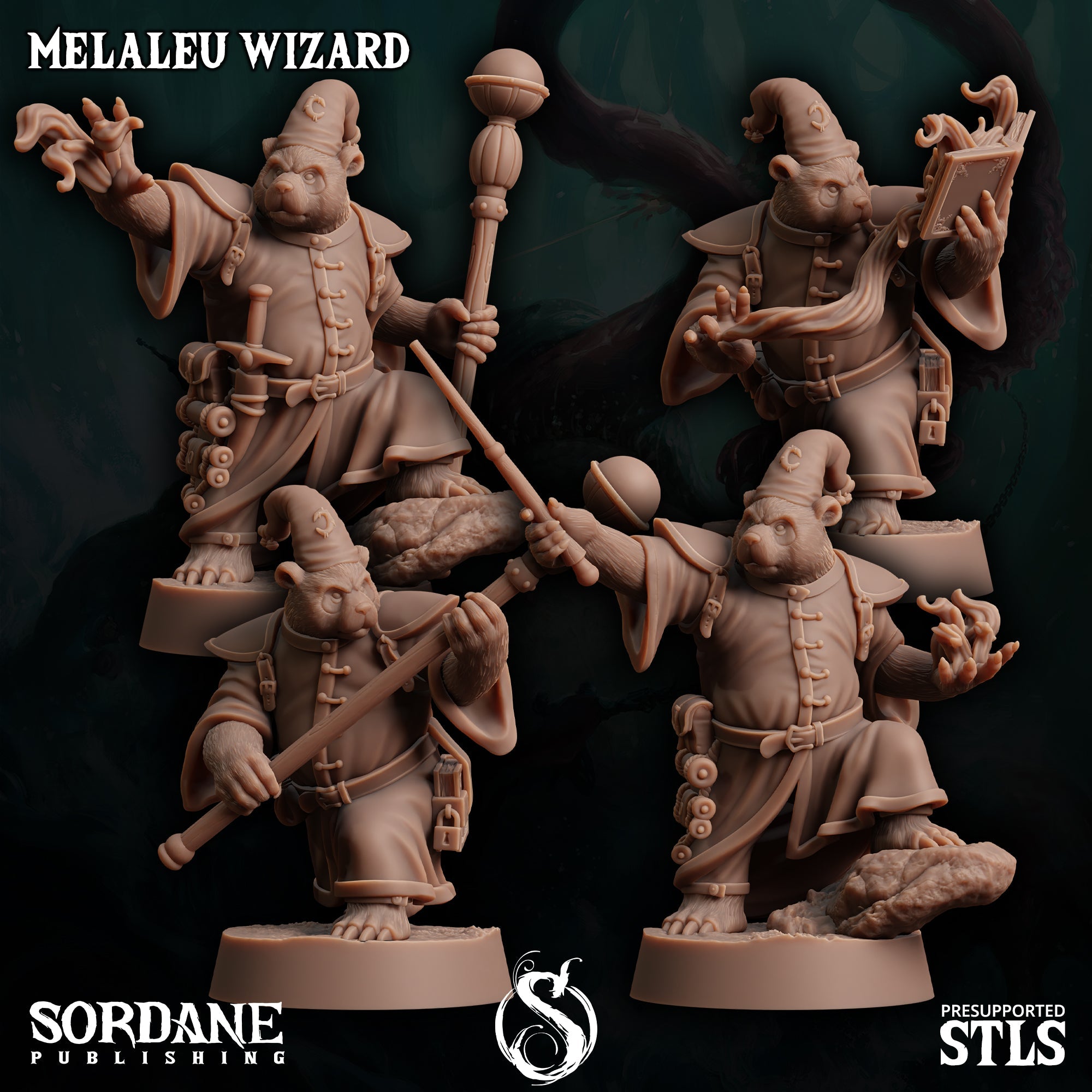 3D Printed Sordane Publishing Melaleu Wizard 28 32mm D&D (Online Only)