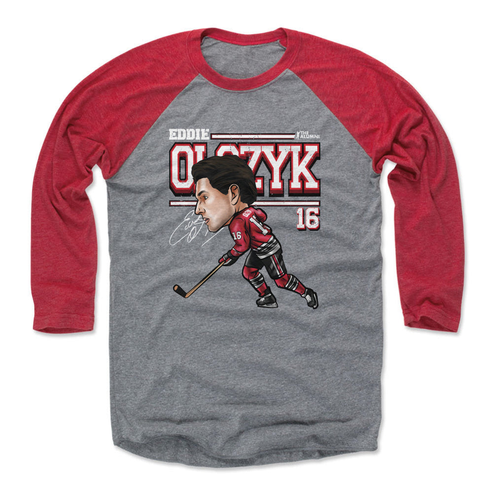 Eddie Olczyk Chicago Cartoon WHT (ONLINE ORDER ONLY)
