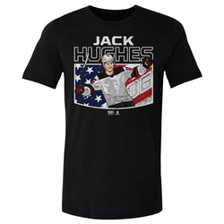 Jack Hughes New Jersey American Flag WHT
