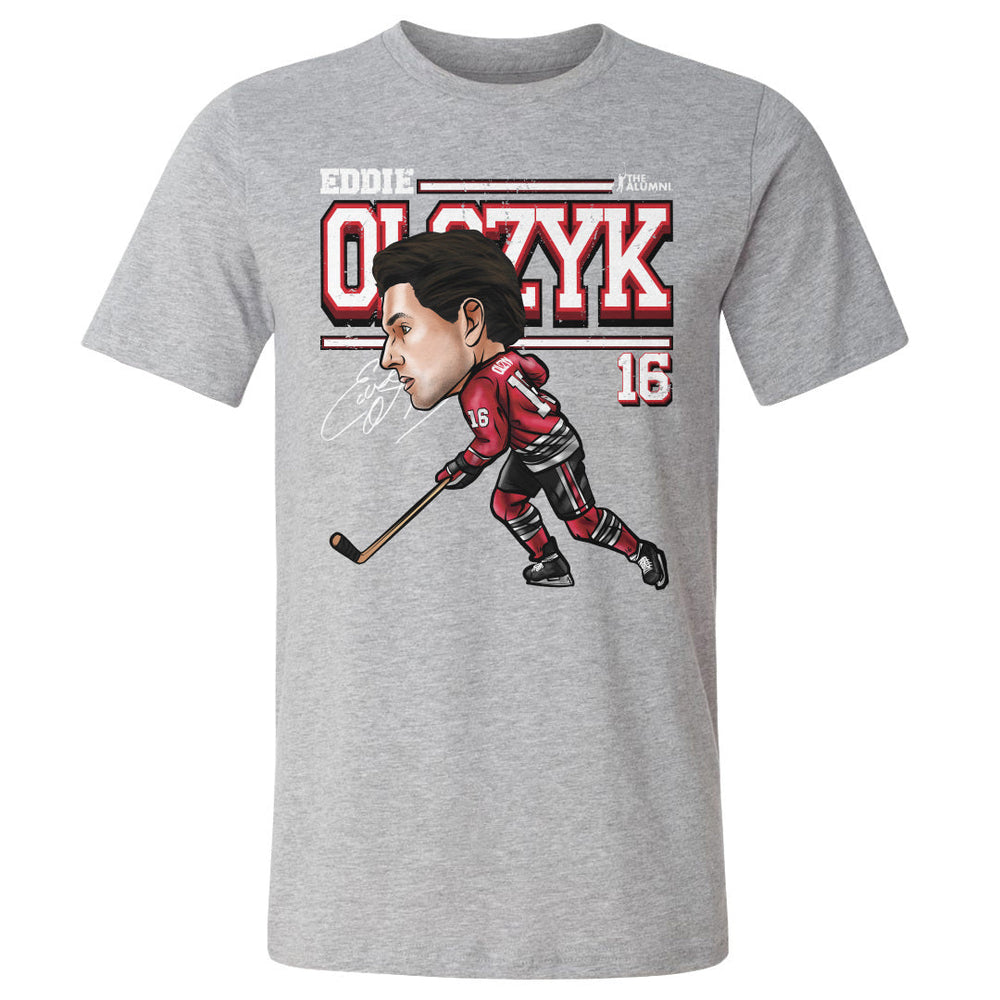 Eddie Olczyk Chicago Cartoon WHT (ONLINE ORDER ONLY)