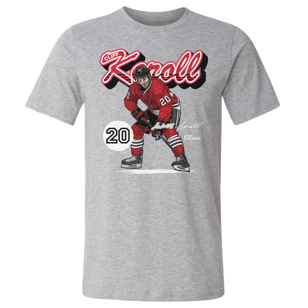 Cliff Koroll Chicago Retro Script WHT (ONLINE ORDER ONLY)