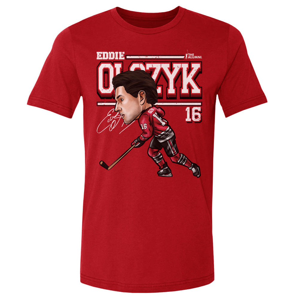 Eddie Olczyk Chicago Cartoon WHT (ONLINE ORDER ONLY)